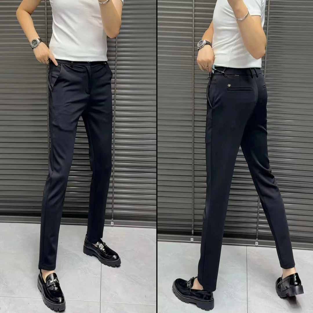 小雨男装|68855 秋冬季新品牛奶丝弹力商务九分休闲裤H