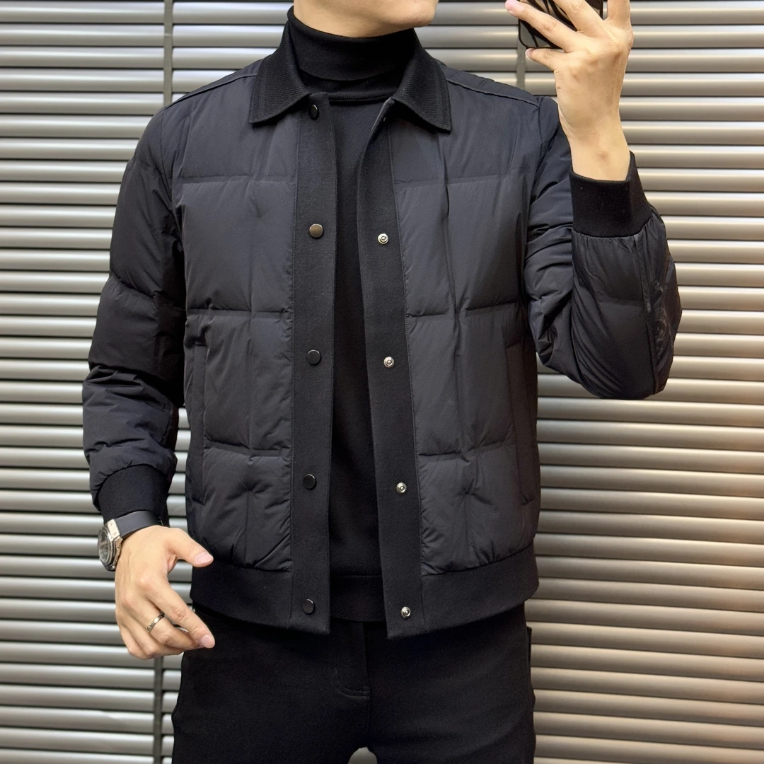小雨男装｜97911 冬季高奢新品男士翻领时尚羽绒服Z