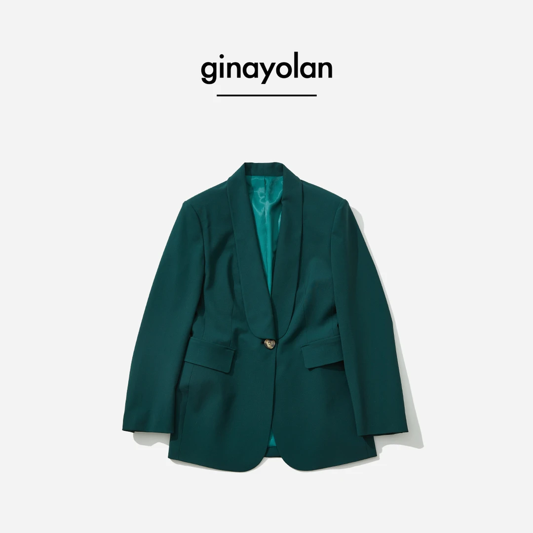 GINAYOLAN/瑾颜【设计师系列】意大利进口面料重磅时尚气质西装外套