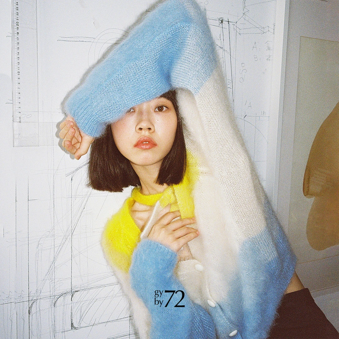 gy by 72/原创设计“流量密码意大利进口丝马海撞色时尚慵懒开衫