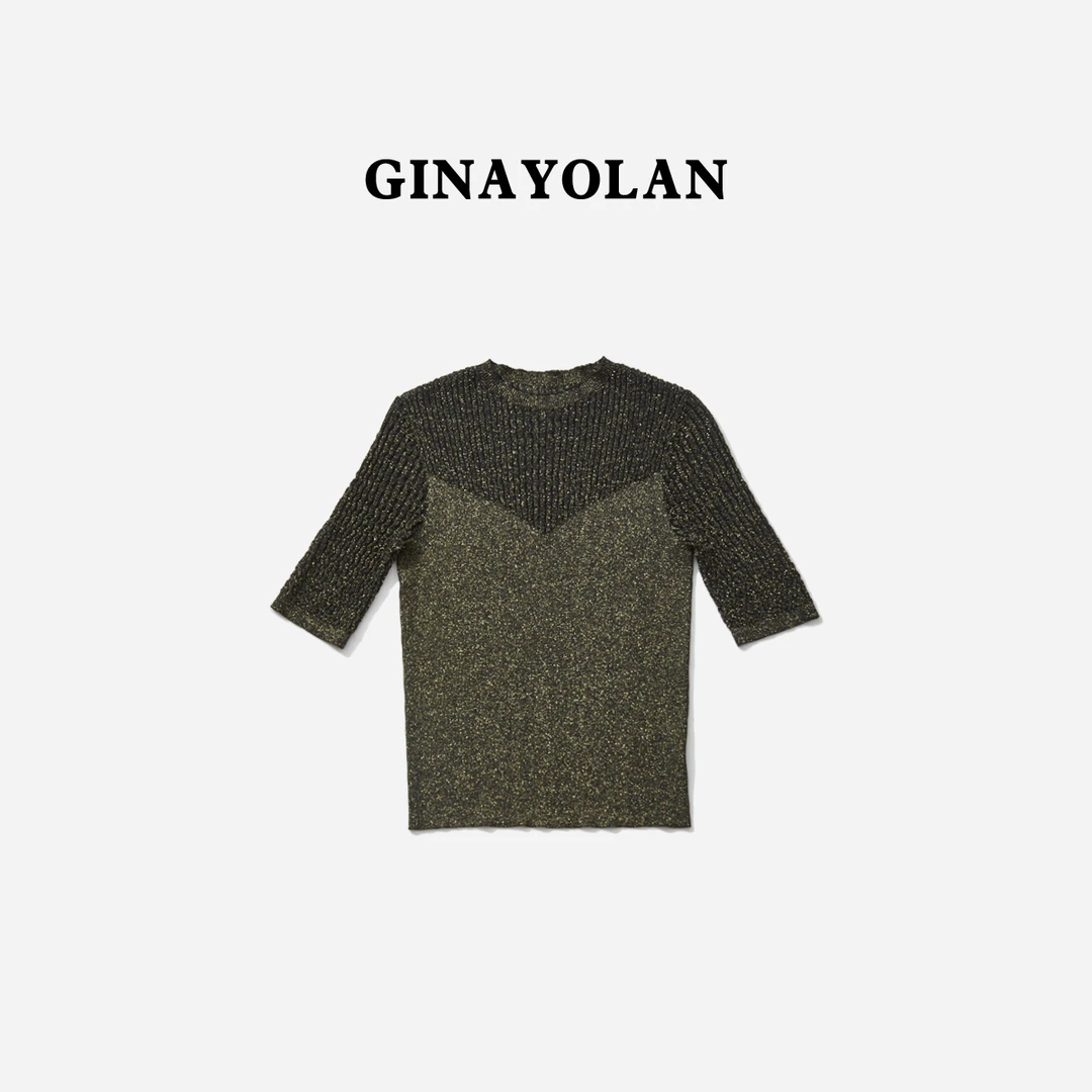 GINAYOLAN瑾颜【流星雨系列】意大利奢华面料超细柔软春夏时尚短袖