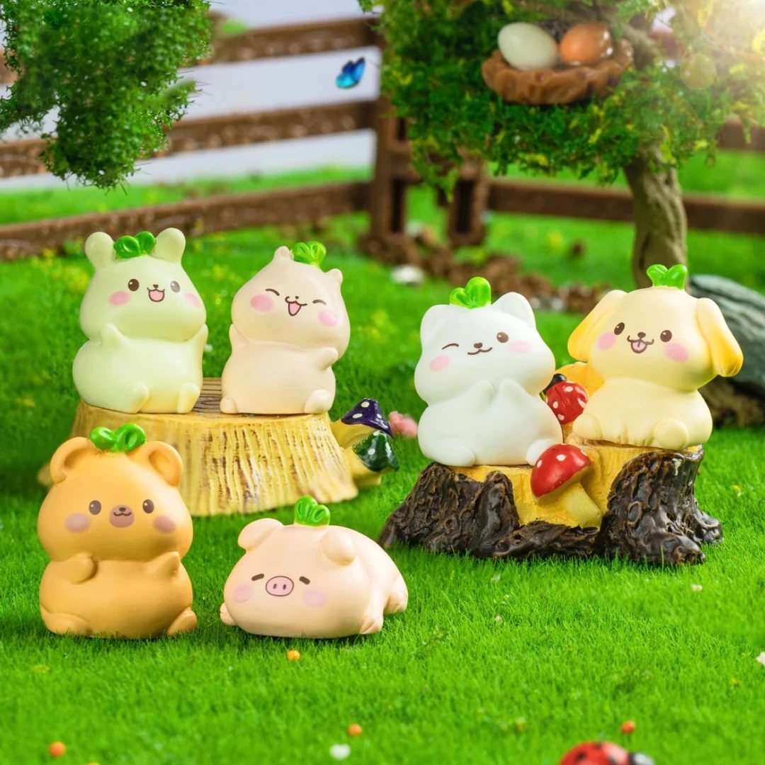 【许愿＋对对碰】创意可爱发芽小动物装饰品配件桌面小摆件