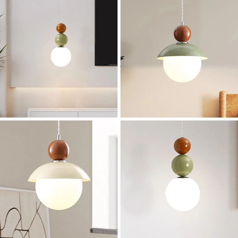 奶油风床头吊灯吧台餐厅灯主卧吊线灯服装店橱窗灯儿童房间床头灯