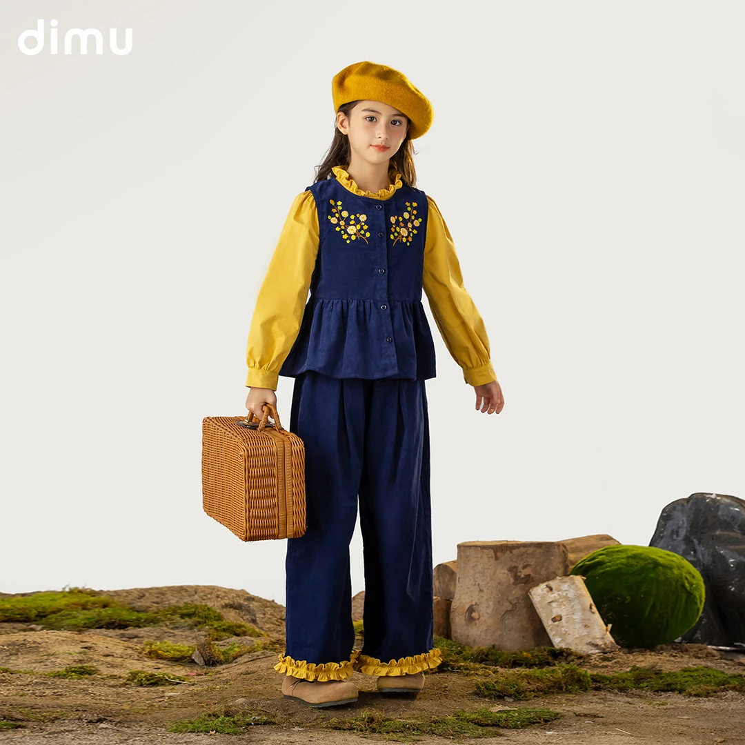 笛牧女童套装2024秋冬新款高级洋气时髦个性甜酷女孩儿宝宝三件套