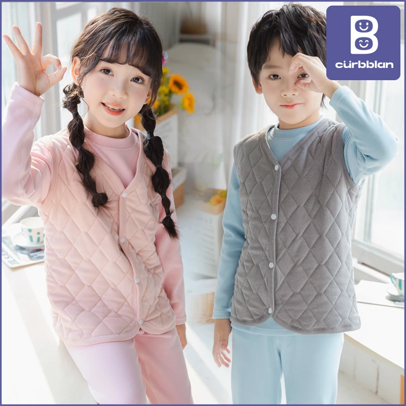 儿童夹棉蚕丝校服打底内胆男童女童保暖马甲