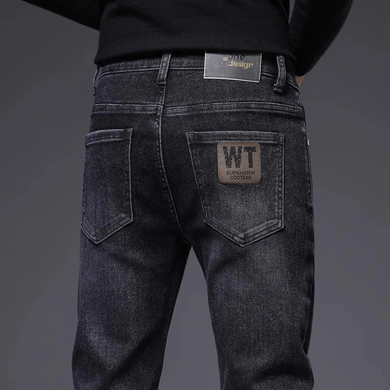高端轻奢仔裤男士修身小脚弹力轻商务休闲长裤2024秋冬季新款潮牌