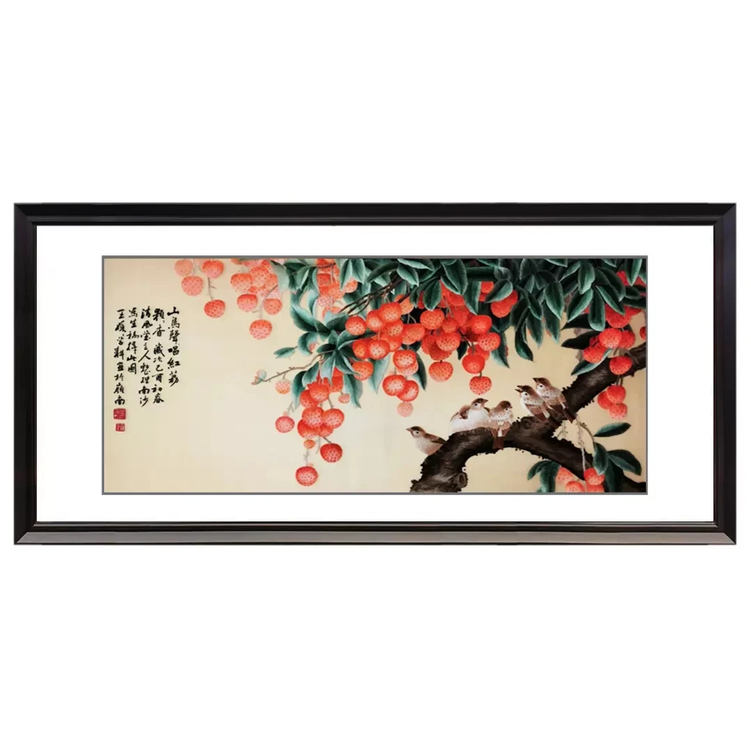 纯手工苏绣大吉大利中式刺绣装饰挂画吉祥图案客厅歺厅卧室