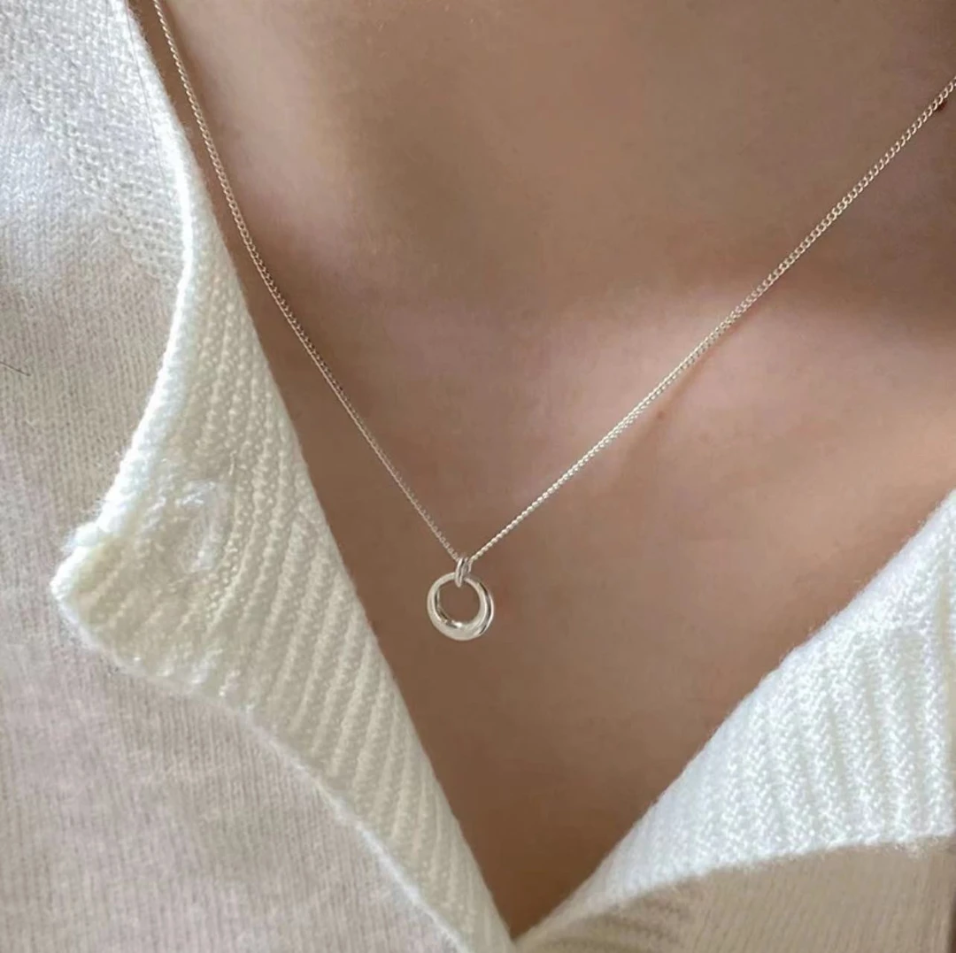 坠链均925银 几何圆圈银项链女简约轻奢设计感小众百搭【多款可选】