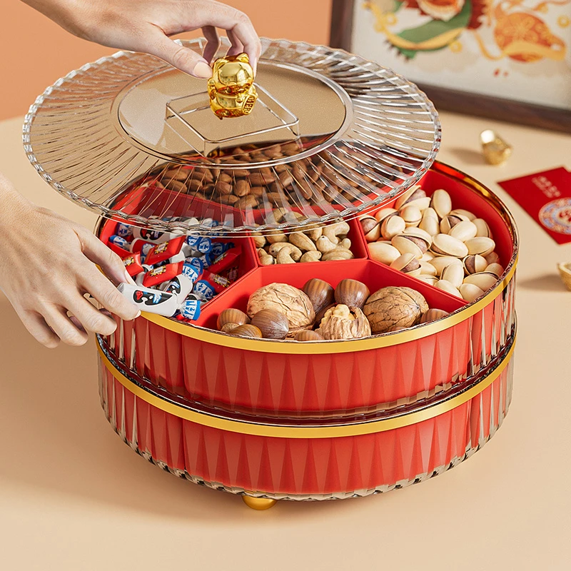新年果盘客厅家用2024新款糖果盒茶几干果盘阿彬干果收纳盒水果盘
