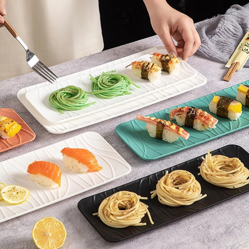 创意长方形盘子牛排盘碟子西餐盘寿司盘日式鱼盘菜盘家用餐具