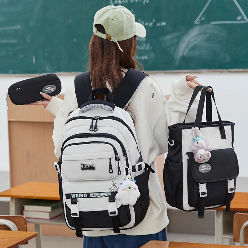 ilvr减负护脊书包女超大容量2024新款初中生双肩包小学生背包潮流