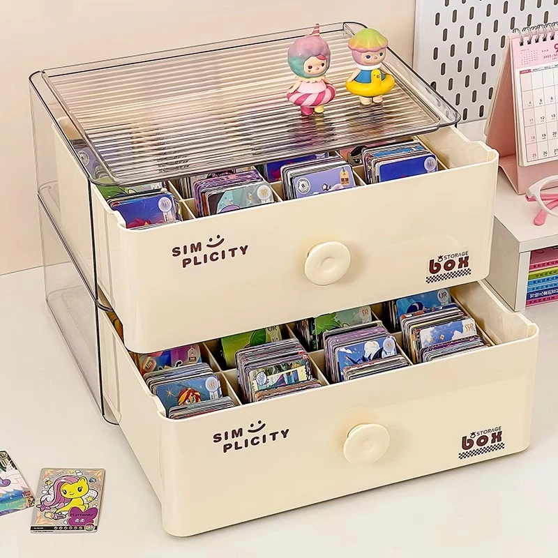 小马宝莉卡位盒亚克力黑背卡片收纳分卡大容量透明展示盒子小卡盒