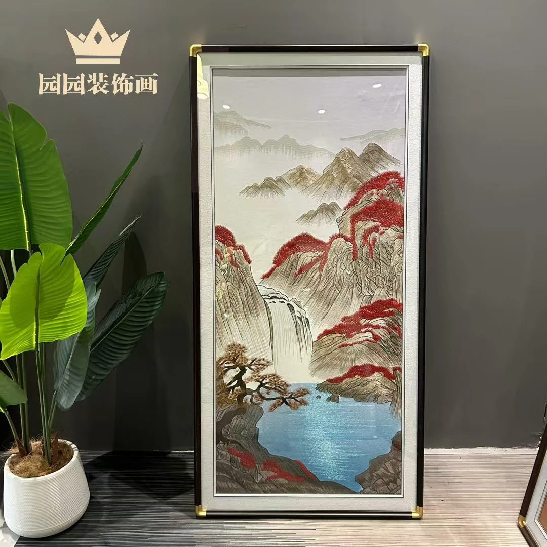 【鸿运当头】织锦绣成品挂画现代新中式玄关高端刺绣装饰画刺绣