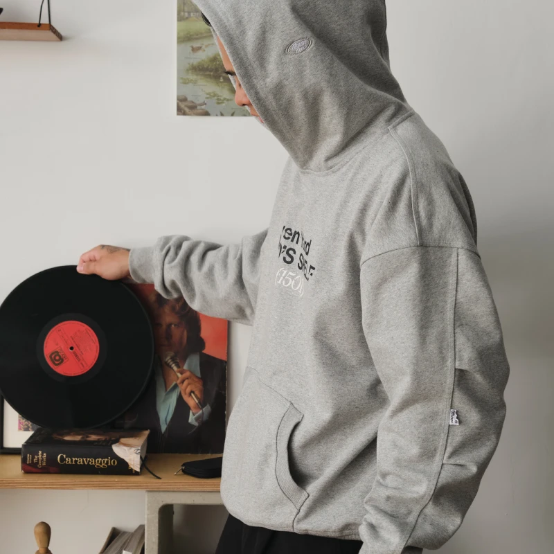 HavenYard破坏印花标语短宽秋冬Boxy连帽卫衣