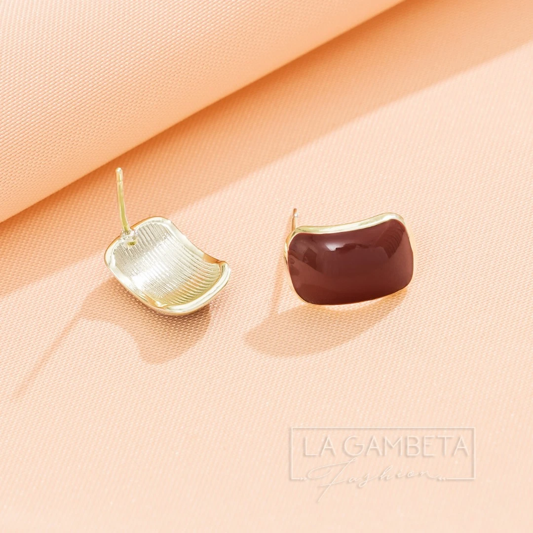 铜合金珐琅耳饰 【小方】小众高级感时尚百搭精致气质几何简约耳钉