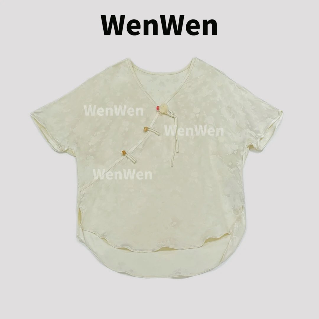 高定-WENWEN【“月曼”新中式春夏复古印花宽松透气百搭上衣】SY0319