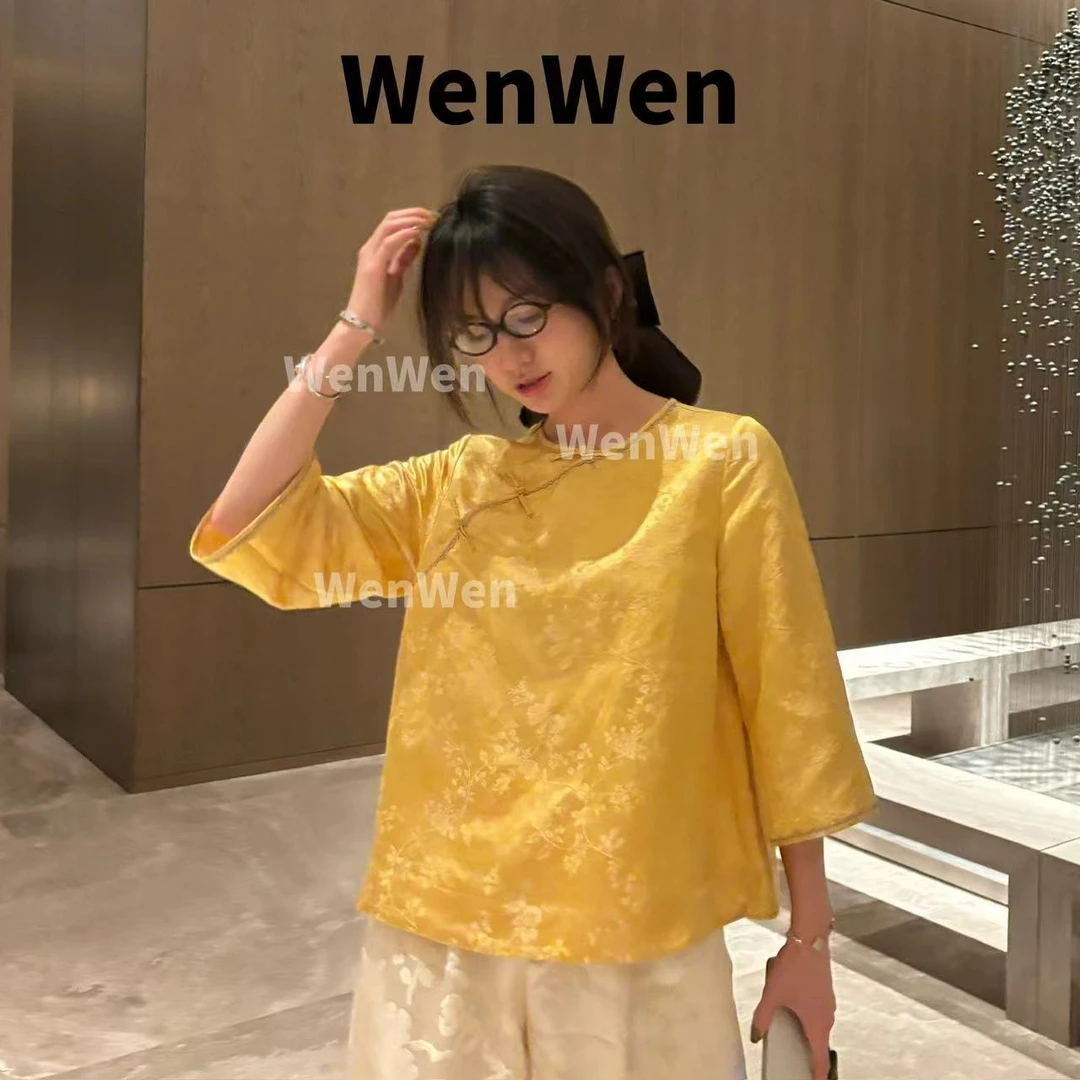 WENWEN-深圳原创【“梨花雨眠”秋冬洋气提花宽松百搭上衣】SY66321