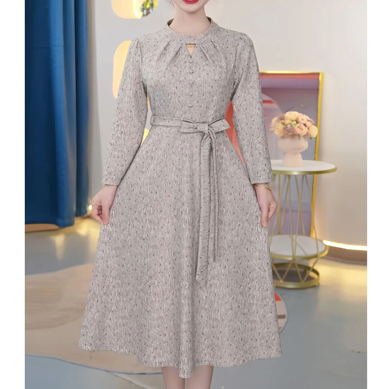 【KL-A850】2024秋季气质修身显瘦优雅碎花时尚女装连衣裙