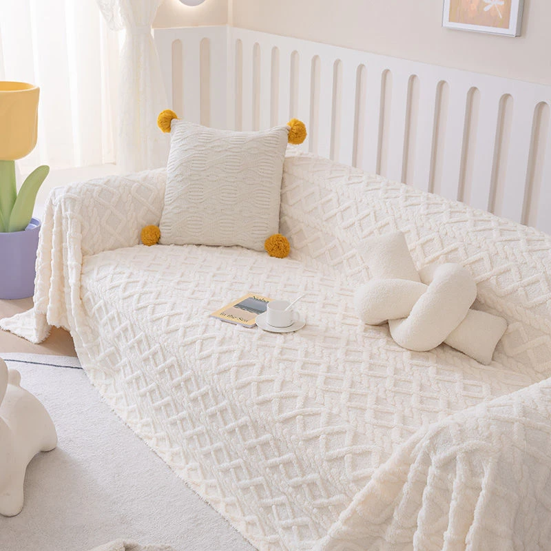 沙发巾全盖沙发盖布防猫抓全盖一片式四季通用毛绒万能沙发盖巾