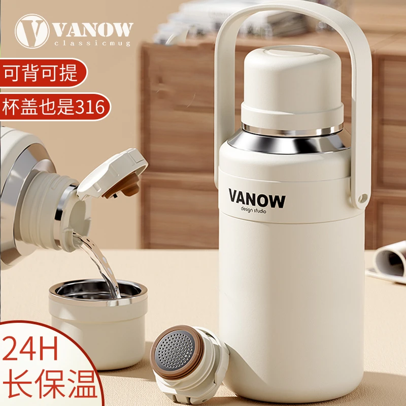 vanow英国1保温杯大容量女生2023新款学生上学专用水杯子儿童水壶