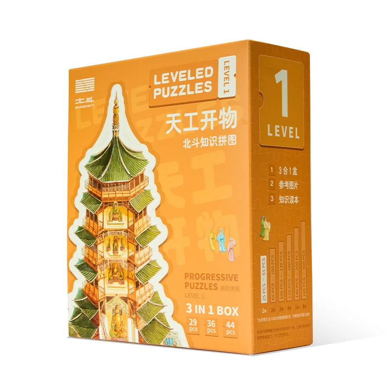 【全民开阅】北斗知识拼图-天工开物 : 应县木塔(29块)+宋代商船(3