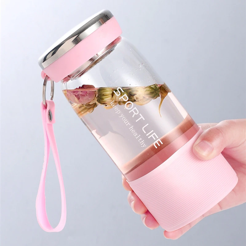 玻璃水杯夏季高颜值男女士办公室简约便携学生泡茶防烫带茶隔杯子