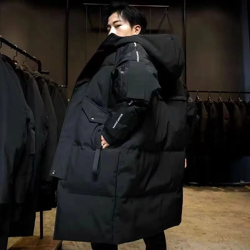 爆款澄23新款羽绒服2022新款羽绒服男中长款过膝宽松连帽潮牌加厚