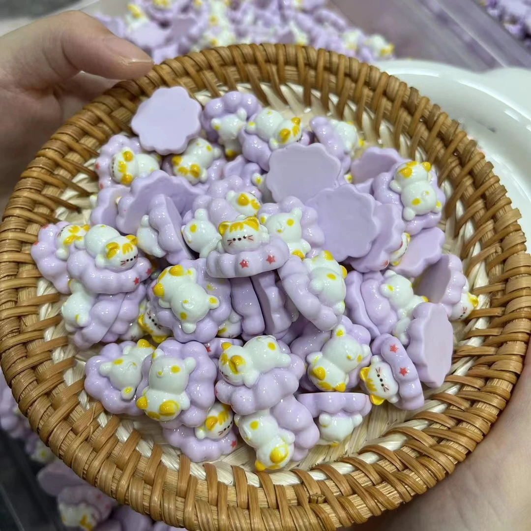 【师姐毒家定制】云端猫咪(紫色)树脂创意手工diy饰品配件