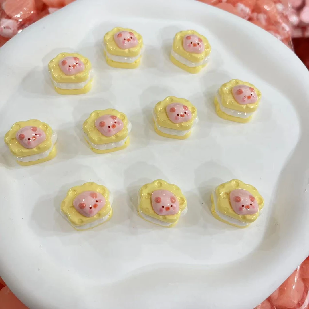 【师姐毒家定制】 猪猪猫爪夹心蛋糕(亮面奶黄色)树脂手工diy饰品