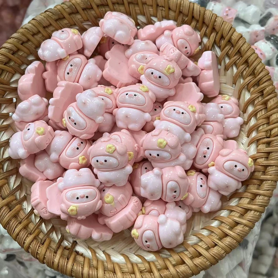 【师姐毒家定制】 头套小猪阿贝贝（浅粉色）树脂手工diy饰品配件