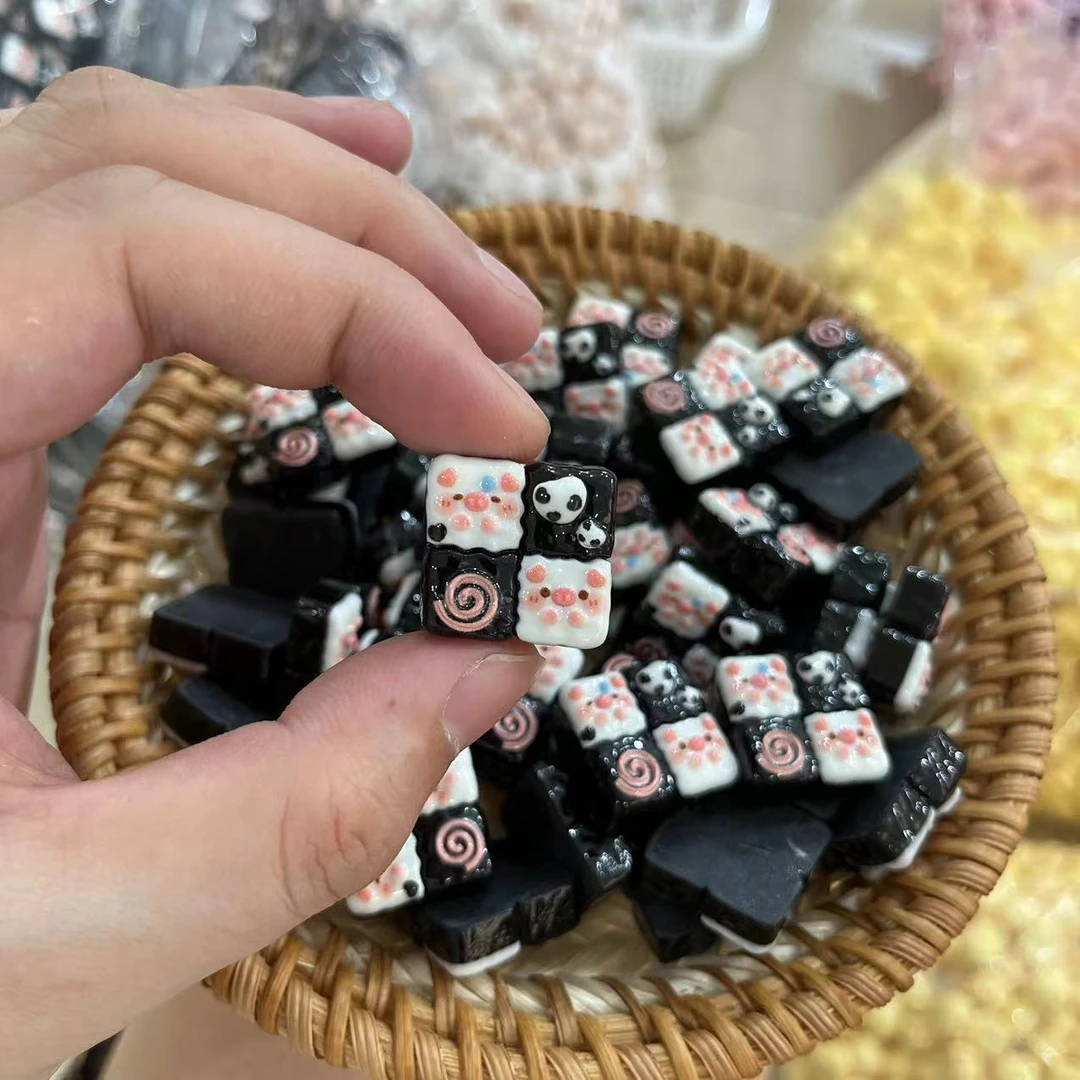 【师姐毒家定制】奶油猪猪四连（亮面奶牛色）树脂手工diy饰品配件