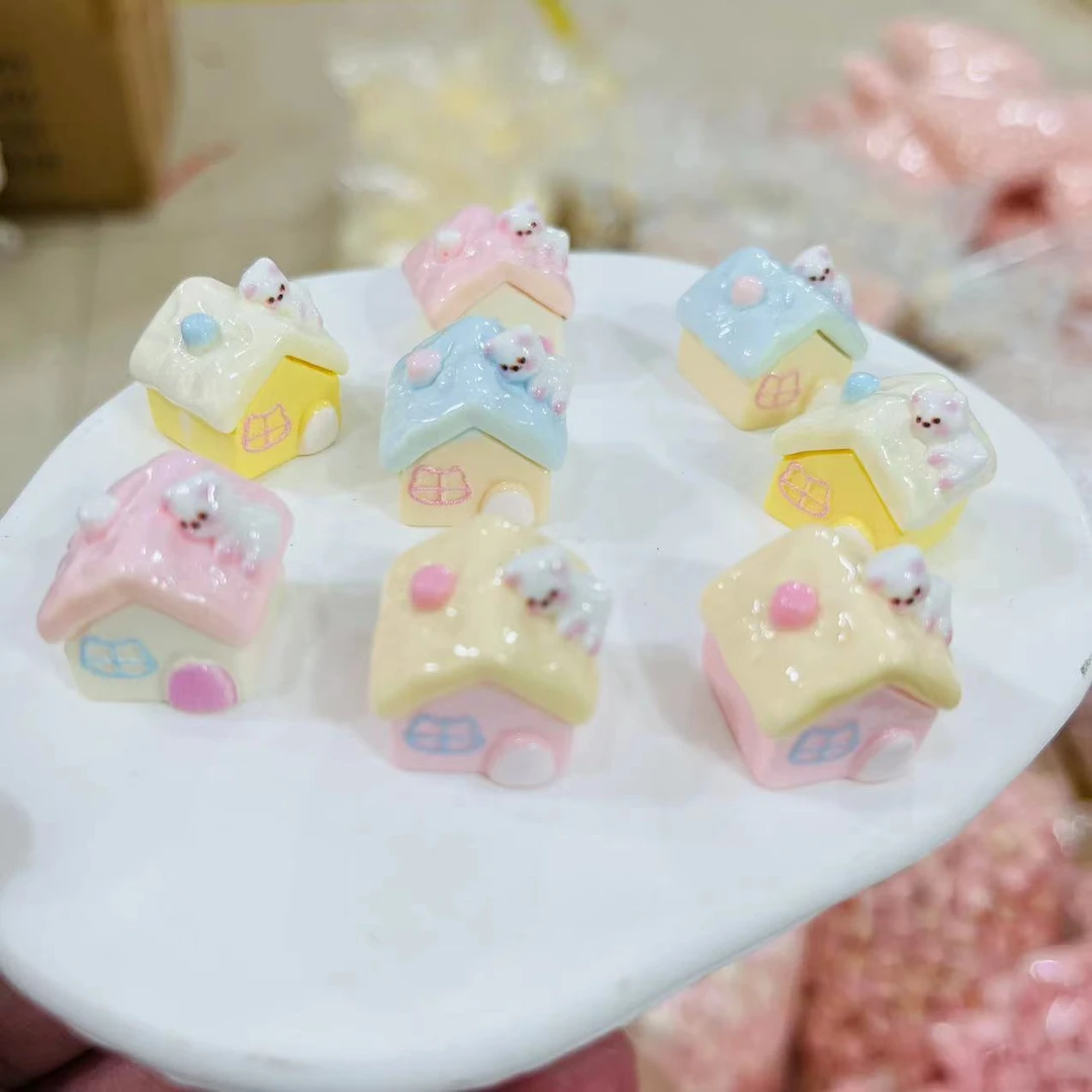 【师姐毒家定制】小熊房子（4色混）树脂创意手工diy饰品配件