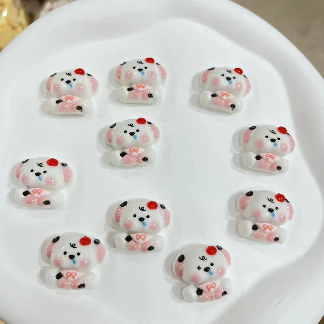 【师姐毒家定制】小狗波比(亮面黑白波点)树脂手工diy饰品配件