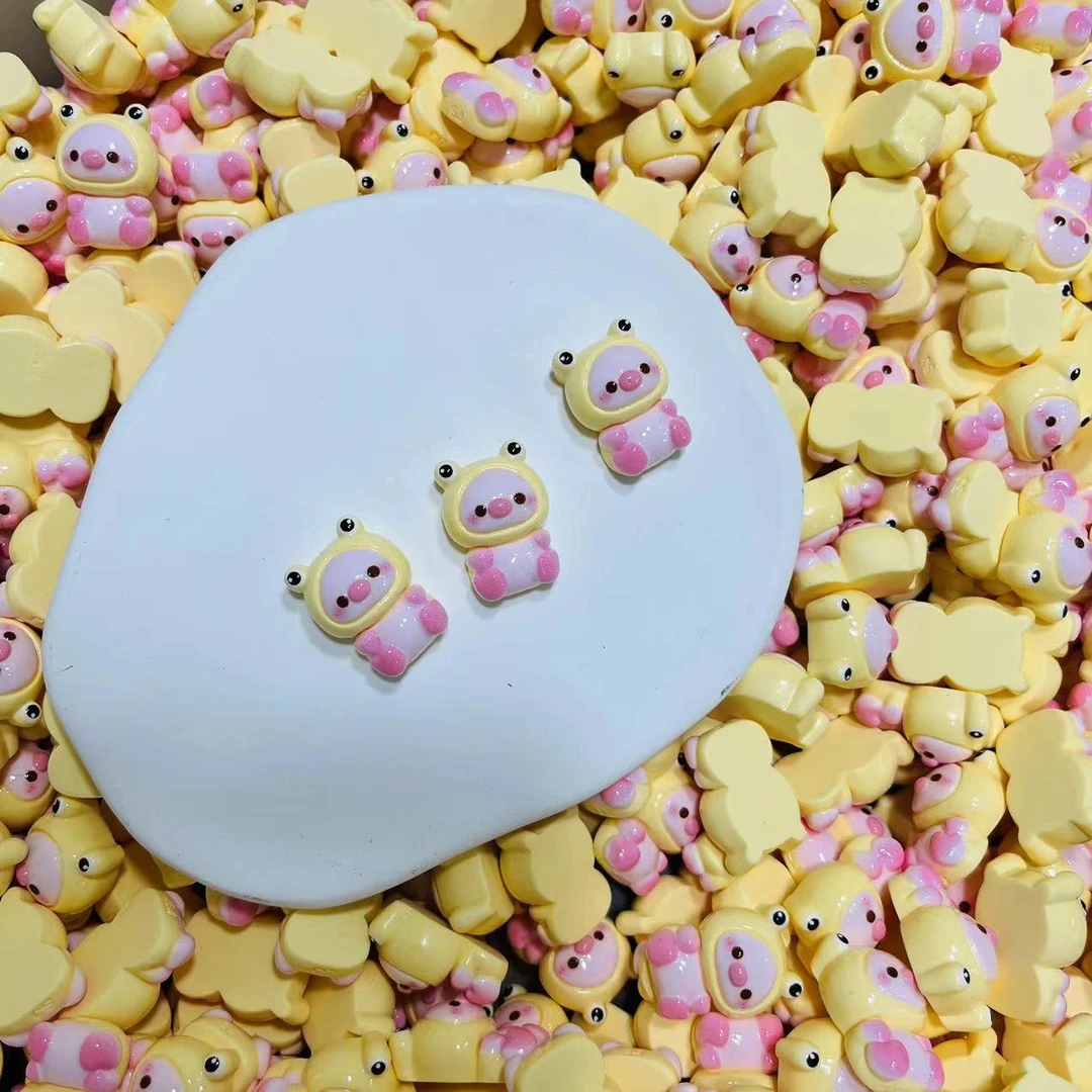 【师姐毒家定制】青蛙小猪（亮面奶黄色）树脂手工diy饰品配件
