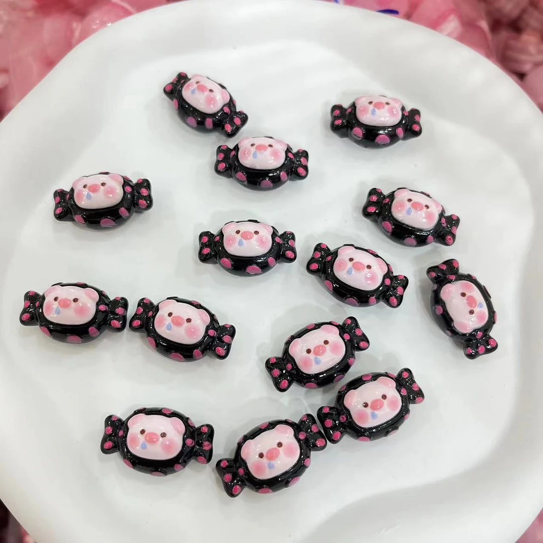 【师姐毒家定制】猪猪糖果（黑色）树脂创意手工diy饰品配件