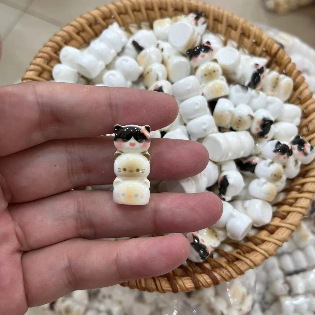 【师姐毒家定制】 立体叠叠猫咪(黑色)树脂手工diy饰品配件