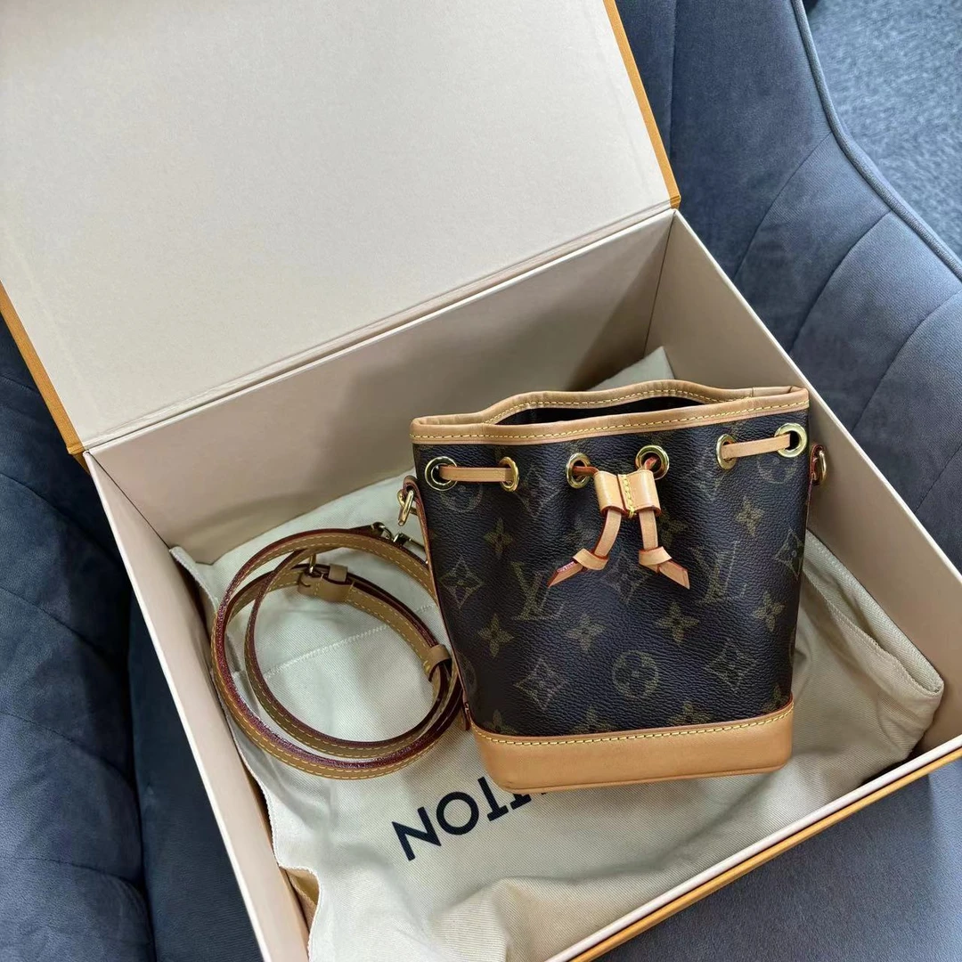 95新 LouisVuitton/路易威登 老花NANO NOé水桶包