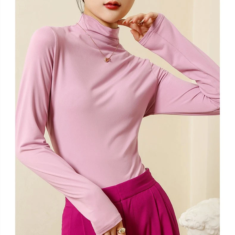 TS22-218-2秋季新品柔软舒适面膜打底衣春秋长袖时尚女士纯色