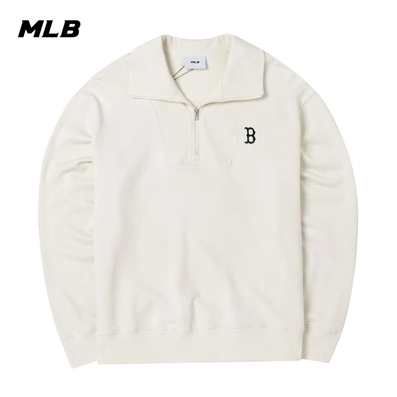 MLB卫衣男装女装2025夏季新款立领半拉链运动套头休闲服3AMTB0944
