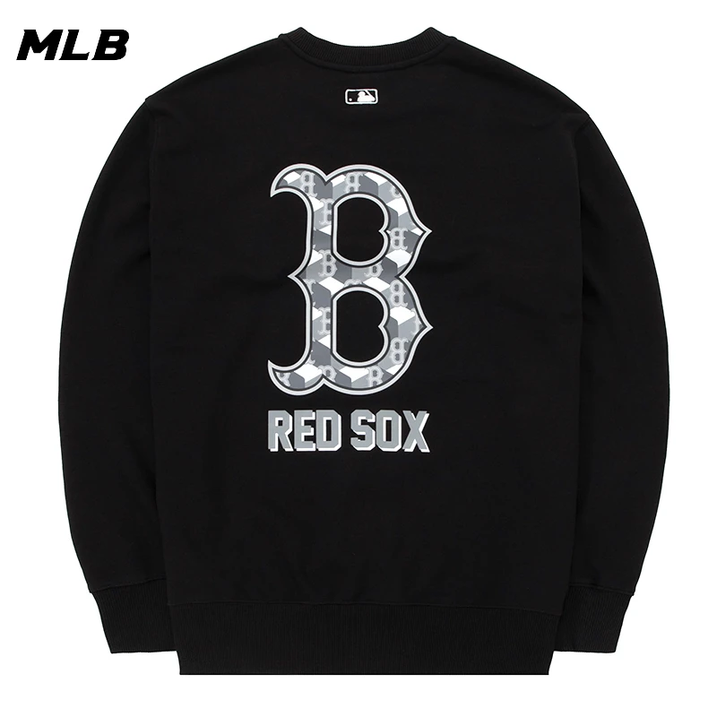 MLB黑色秋季新款男装女装印花长袖圆领时尚休闲运动卫衣3AMTM0131