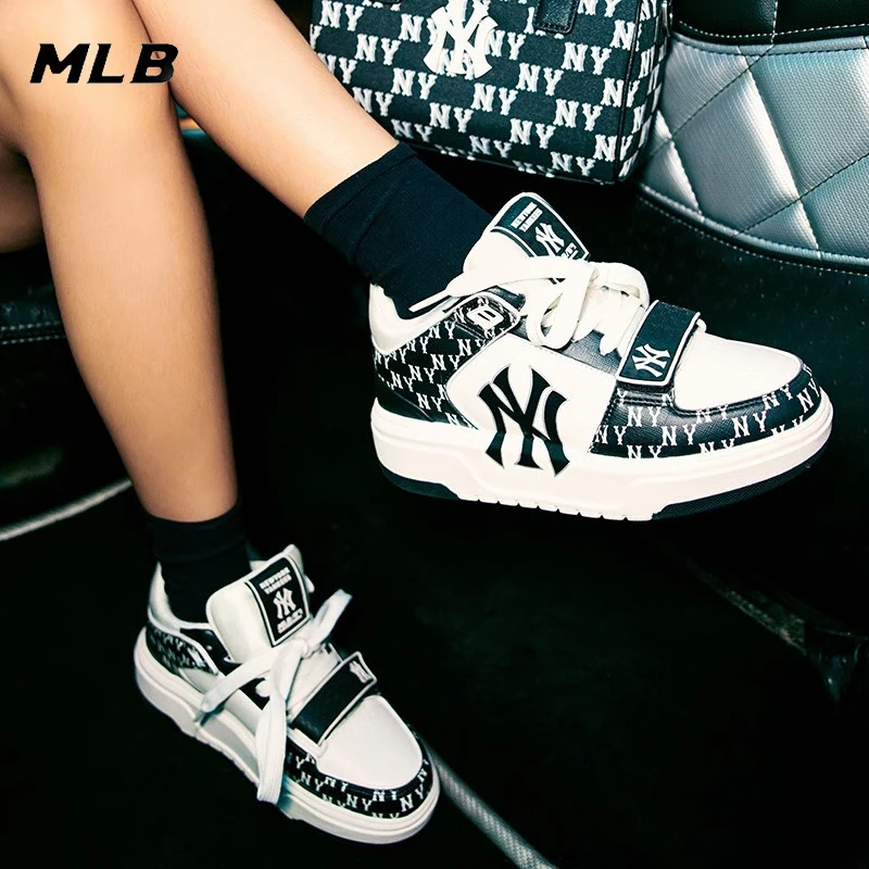 MLB男女情侣休闲板鞋新款复古老花潮流中帮学长鞋3ASXLM13N