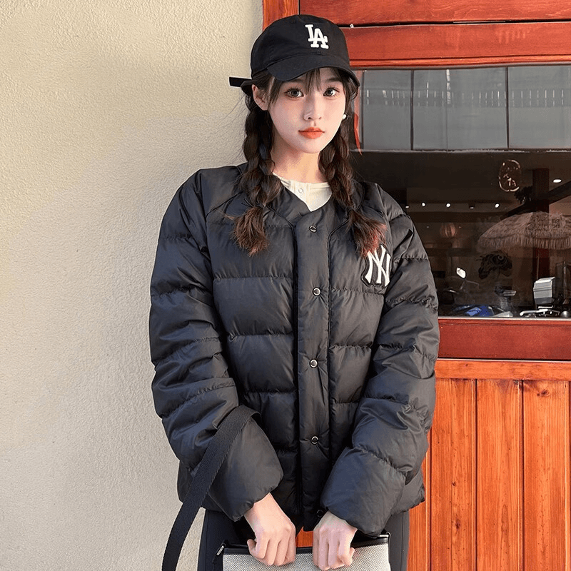 MLB男女纯色羽绒服2023年新款时尚休闲保暖羽绒服3ADJB0126-50BKS