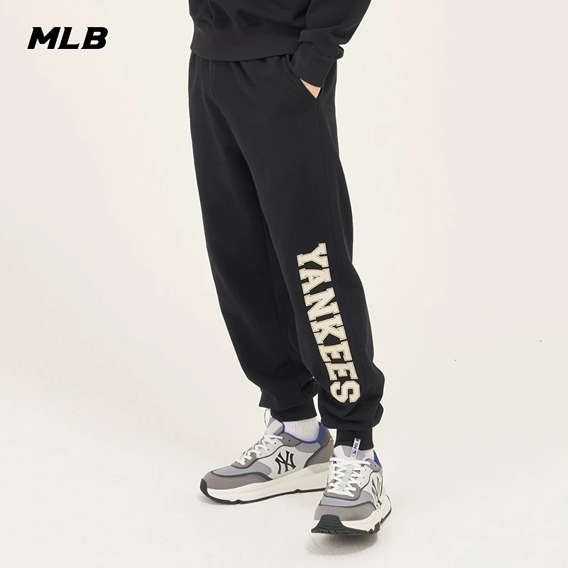 MLB情侣运动裤男女时尚学院风休闲裤宽松跑步长裤束脚裤3APTV0134