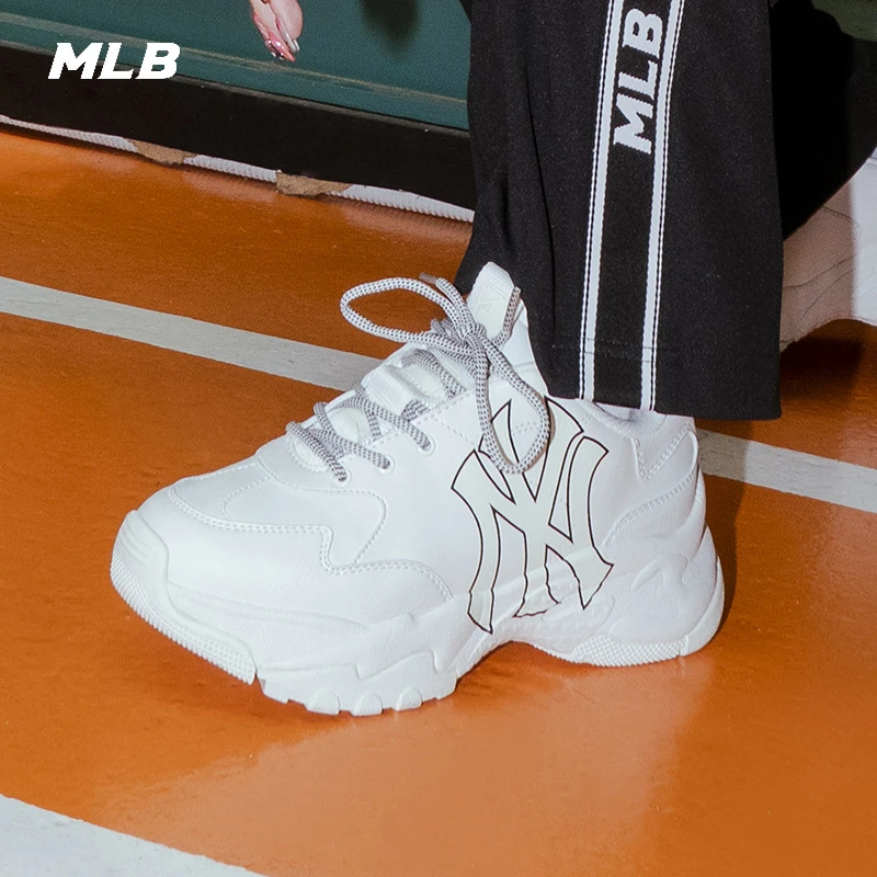 MLB情侣运动鞋男女鞋夏季新款大标休闲鞋耐磨厚底老爹鞋3ASHC101N
