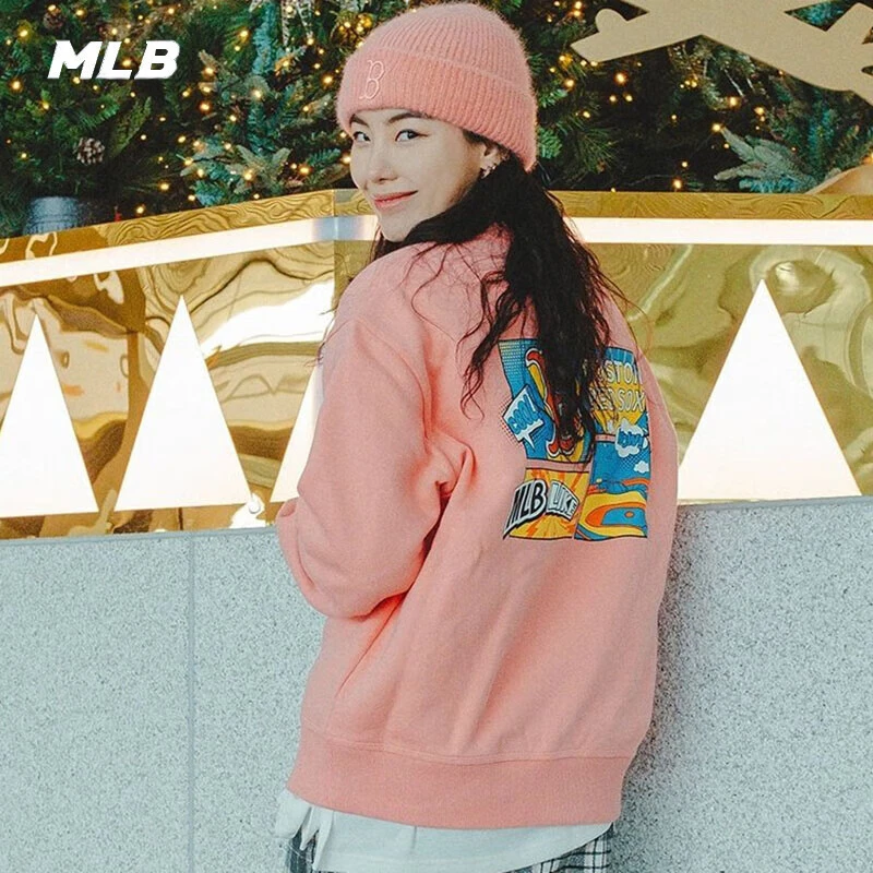 MLB卫衣情侣春季新款LIKE系列时尚休闲运动服加绒套头衫3AMTL0426