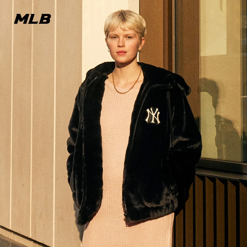 MLB仿羊羔绒外套男装女装夏季新款运动服连帽夹克3AFDB0926