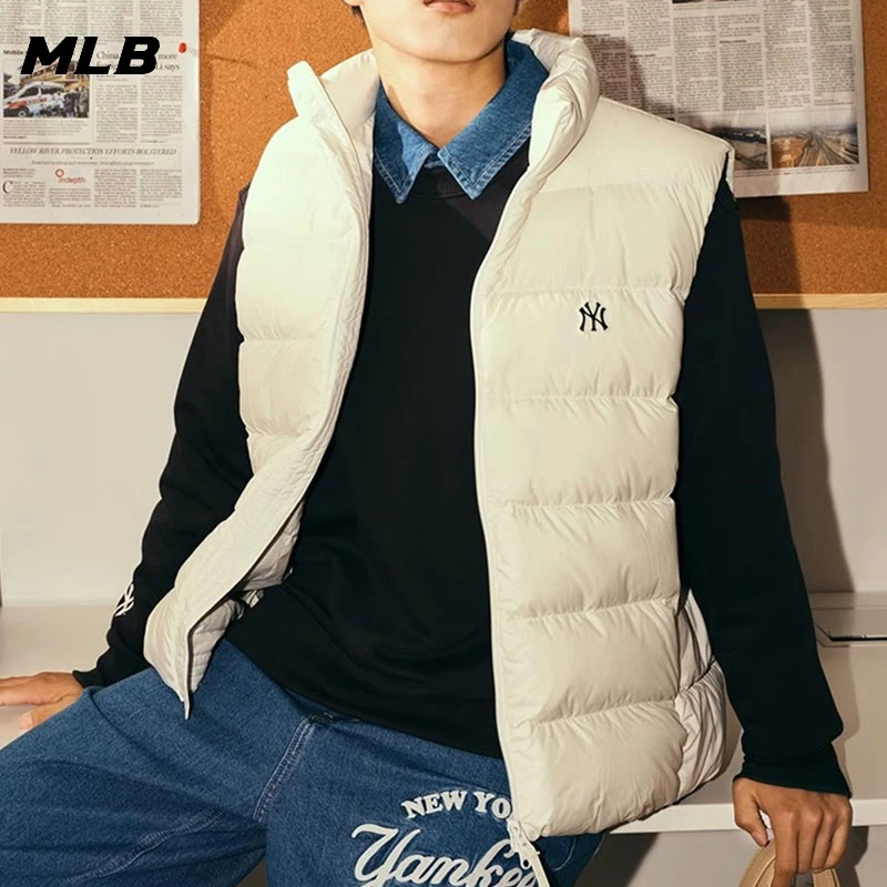 MLB立领羽绒马甲外套女时尚新款新款运动服保暖背心夹克3ADVB0336