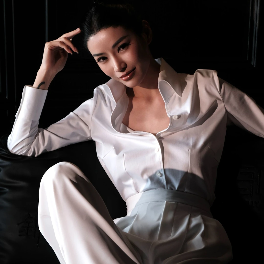 【和昌｜1896】 白色一片领衬衫气质衬衣长袖轻奢时尚休闲复古法式