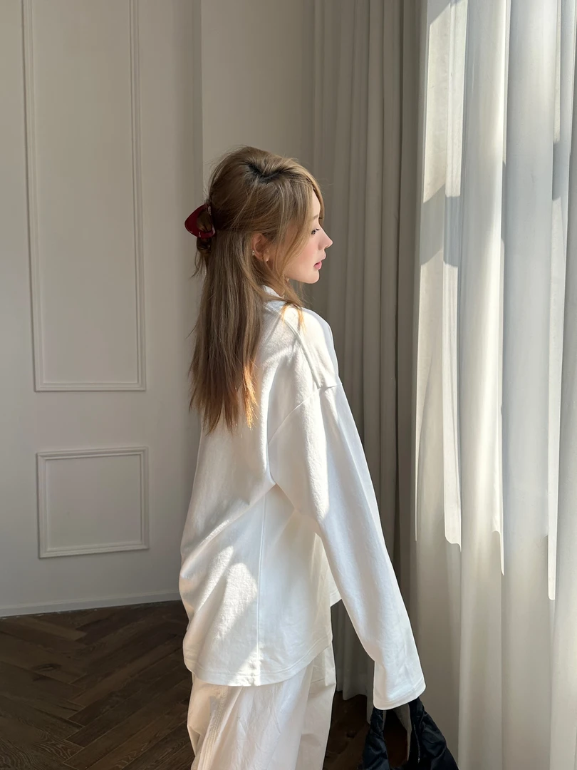 李1诺 row/虾线基础款软糯纯色打底长袖男女款LD3507