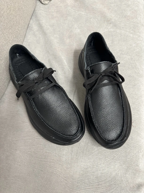 手工皮鞋休闲皮鞋男士舒适透气真皮加绒百搭鞋男款男士时尚